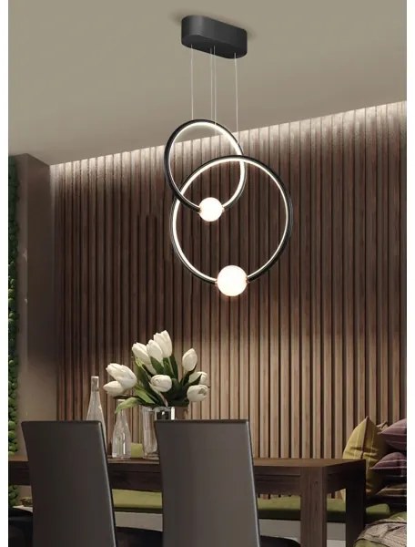 Klausen 142039 - LED Dimmelhető csillár zsinóron LIV LED/50W/230V fekete + távirányító