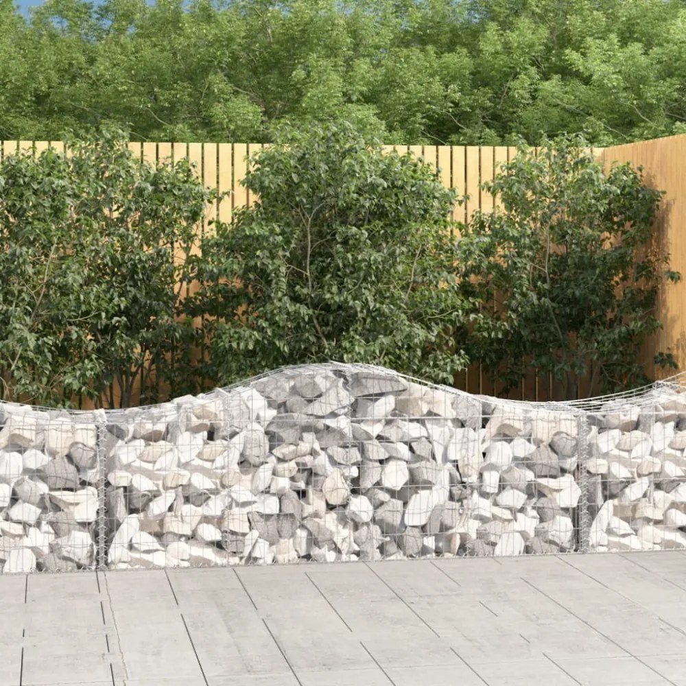 2 db íves horganyzott vas gabion kosár 200x50x60/80 cm