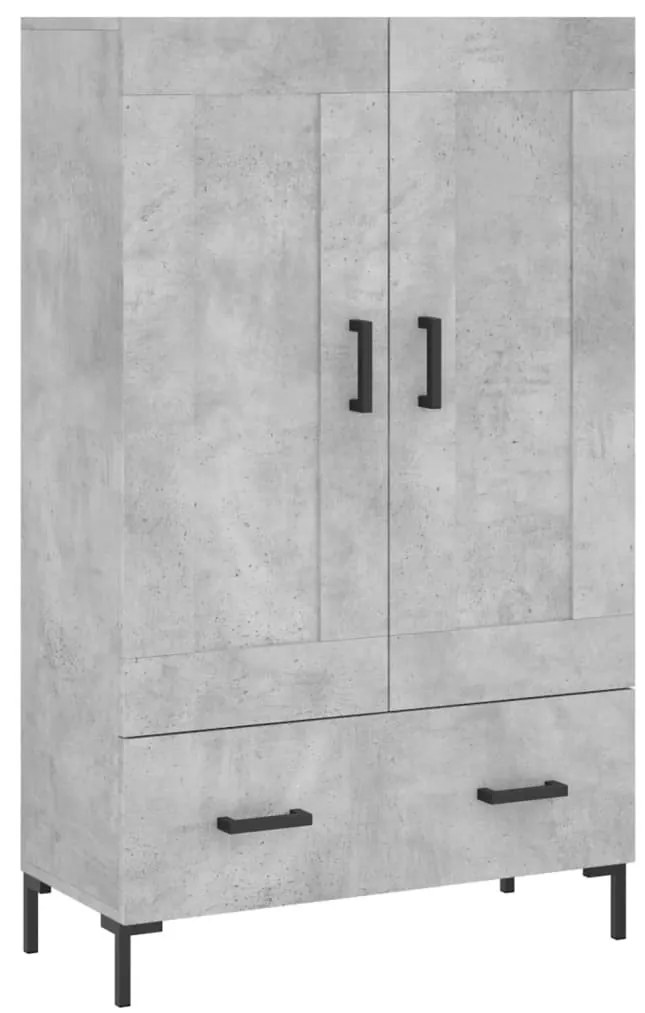 Betonszürke szerelt fa magasszekrény 69,5 x 31 x 115 cm