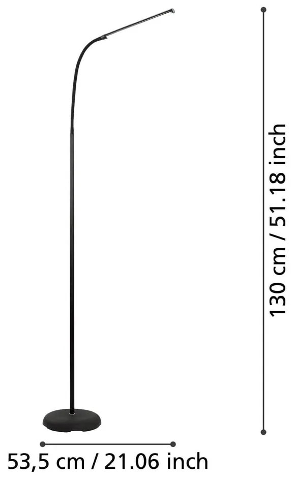 Fekete LED állólámpa (magasság 130 cm) LAROA – EGLO