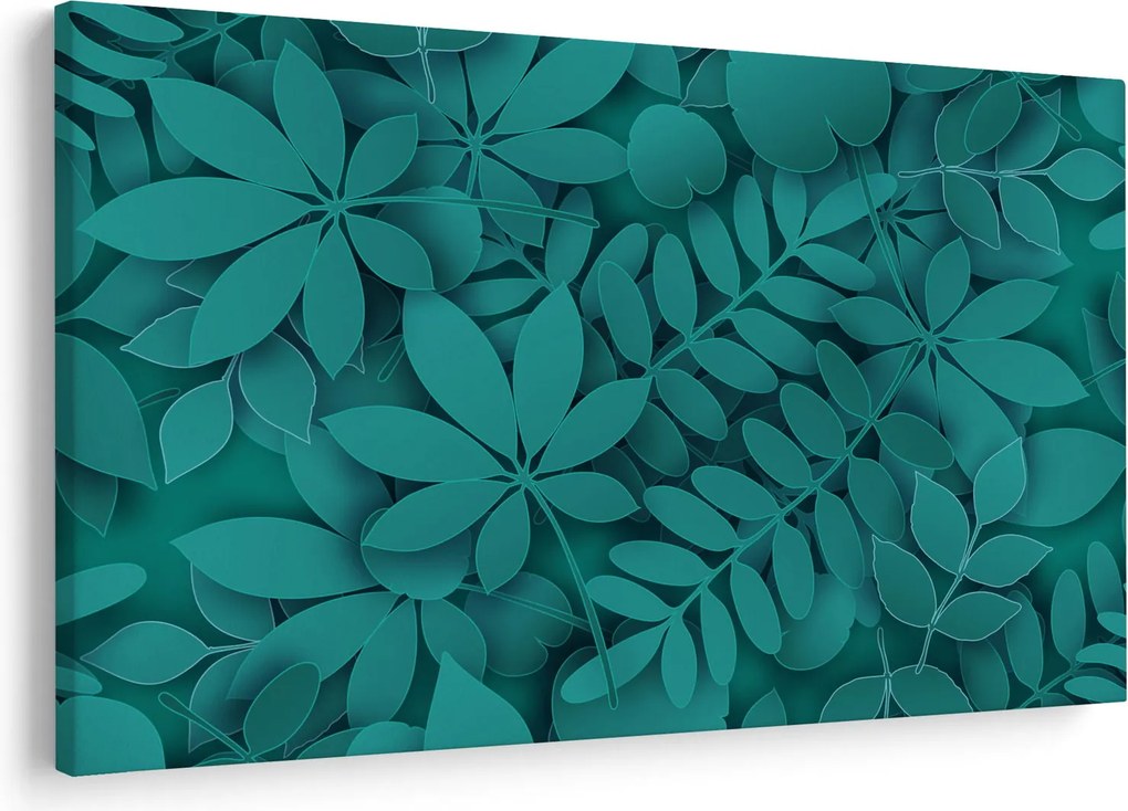 Kép - Türkiz levelek (90x60 cm)