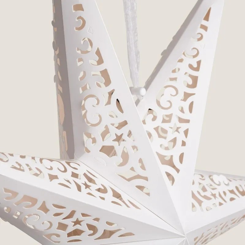 Karácsonyi papírcsillag, hétágú AUREVIA 60 cm, fehér