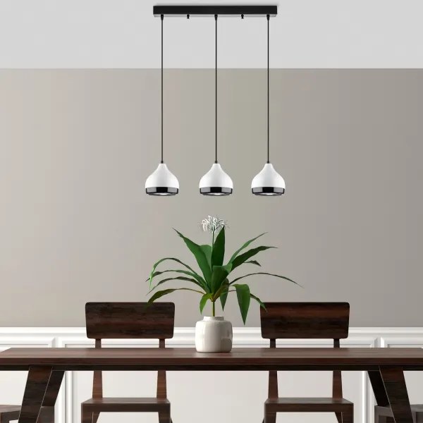 Zsinóros csillár YILDO 3xE27/40W/230V fehér/fekete