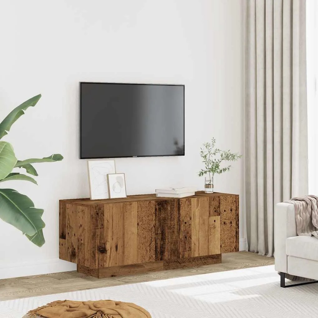 antik hatású szerelt fa TV-szekrény 100 x 35 x 40 cm