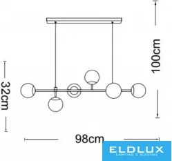 ELDLUX B88 Többágú Függesztett Lámpa IP20