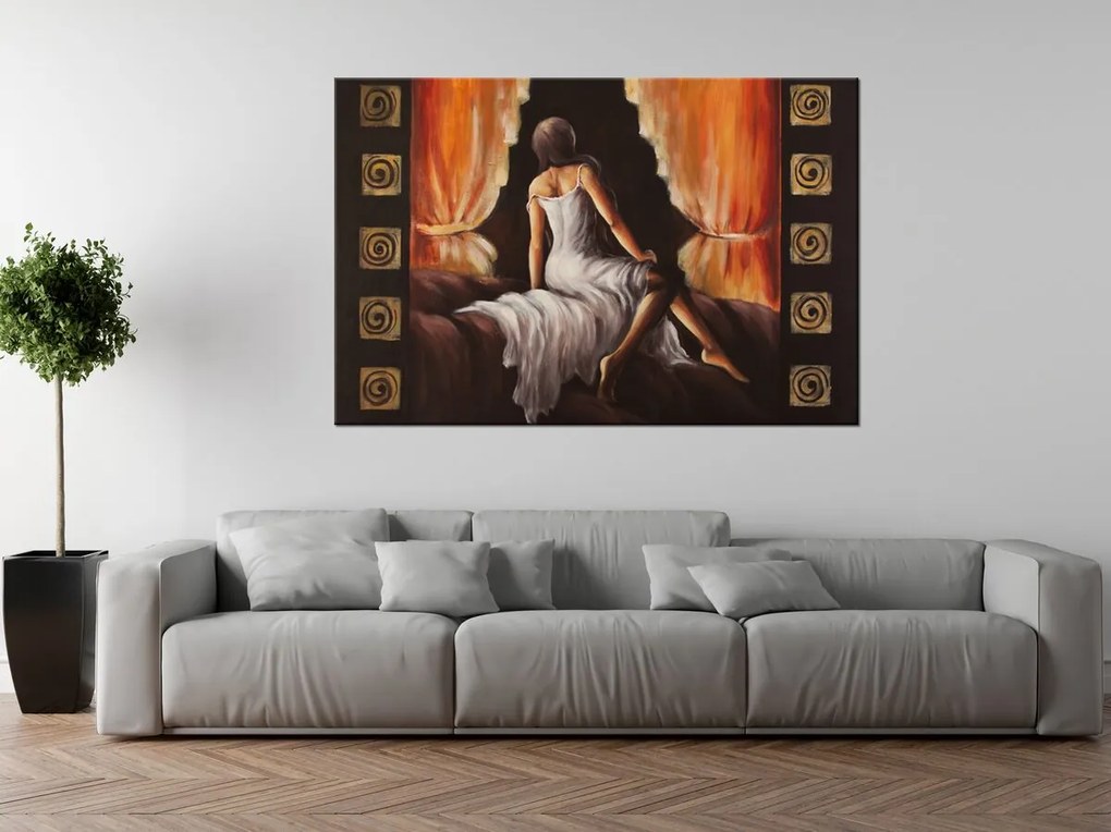 Gario Kézzel festett kép Szép lány Méret: 120 x 80 cm