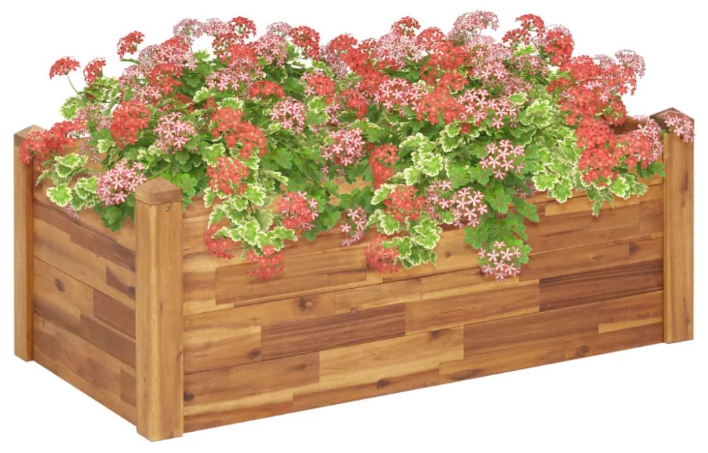 tömör akácfa kerti magaságyás 110 x 60 x 44 cm