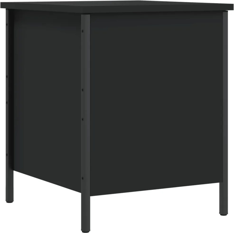 vidaXL fekete szerelt fa tárolópad 40 x 42,5 x 50 cm