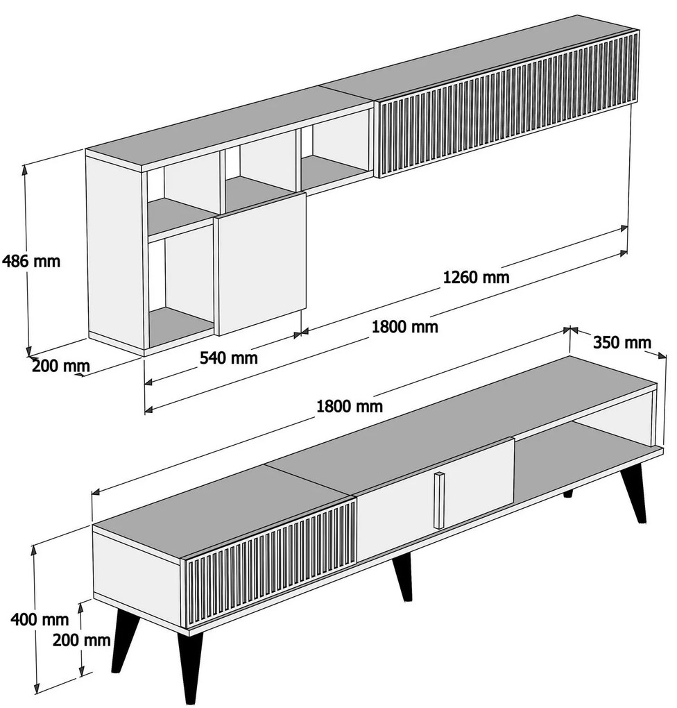 TV szekrény Milan - Walnut