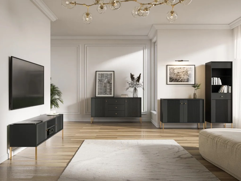 Éjjeliszekrény Fekete Színben. ISEO IS06