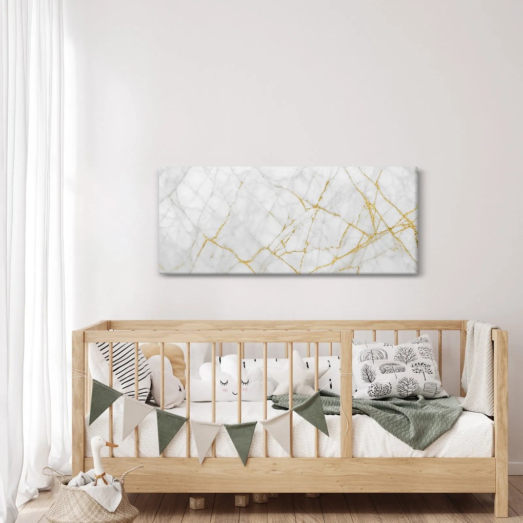 Kép - fehér-arany márvány (120x50 cm)