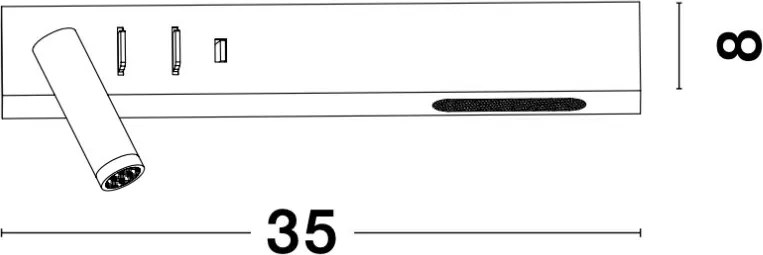 NOVALUCE-9533524 Vida fali lámpa olvasókarral 1x5w led 350lm 3000K Ip20