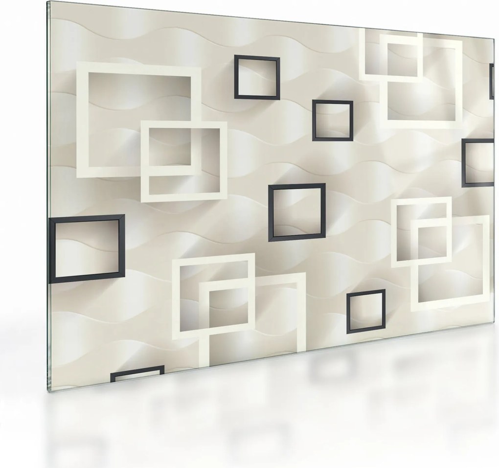 Geometriai absztrakt kép (üvegen) (70x50 cm)