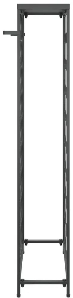 Fekete kovácsoltvas bortartó 45 palackhoz 54 x 18 x 100 cm