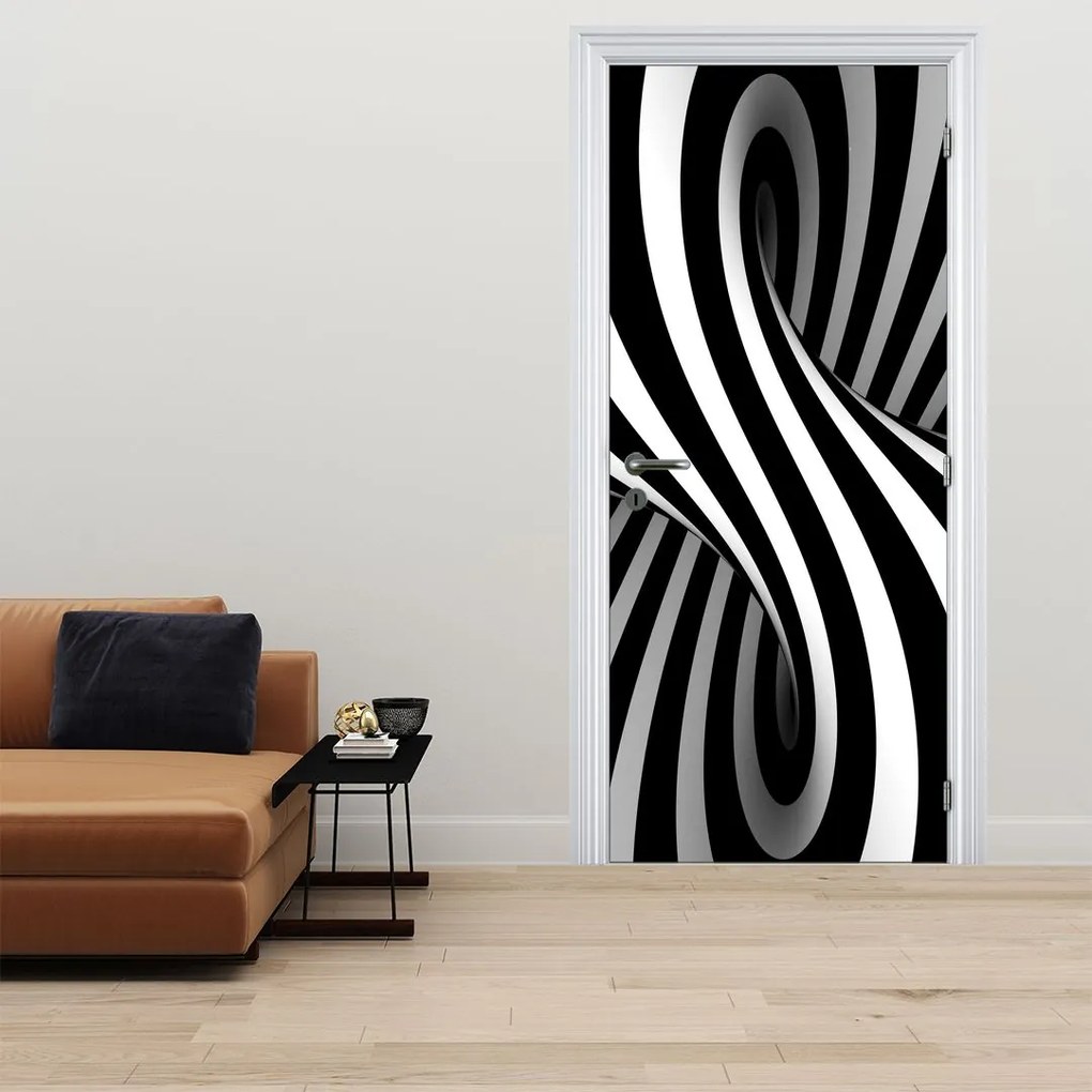 Fotótapéta ajtóra - Absztrakció zebracsíkokkal (95x205cm)