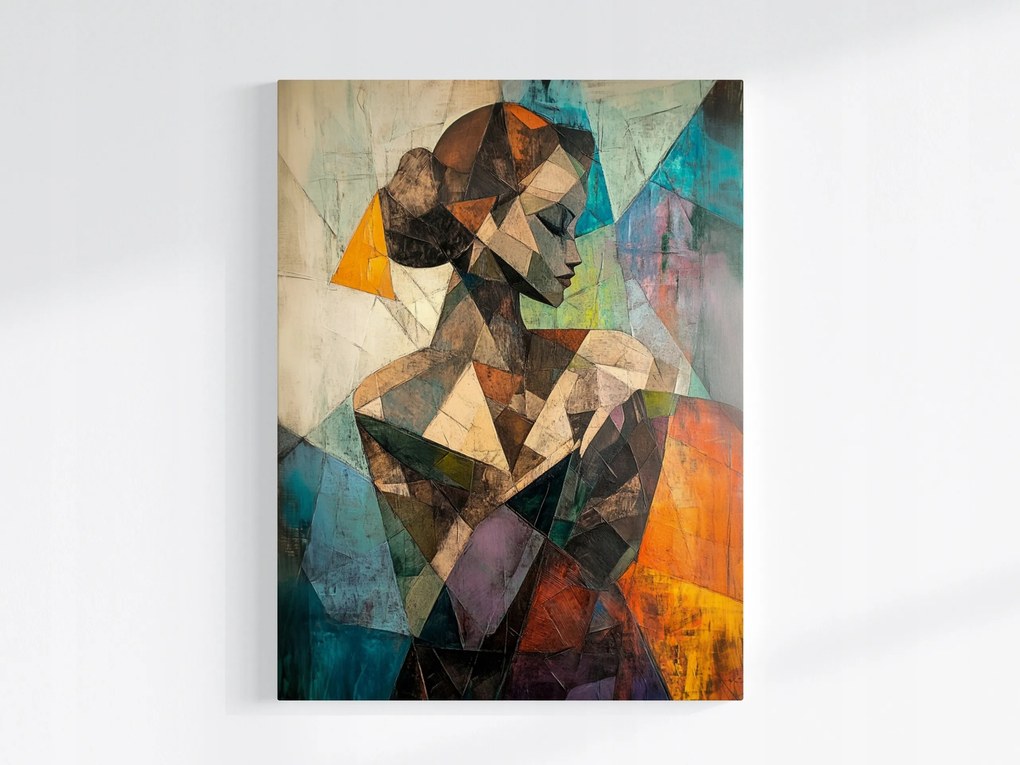 Poszter Mozaik Kubizmus Portré Nő Sziluett 60x80