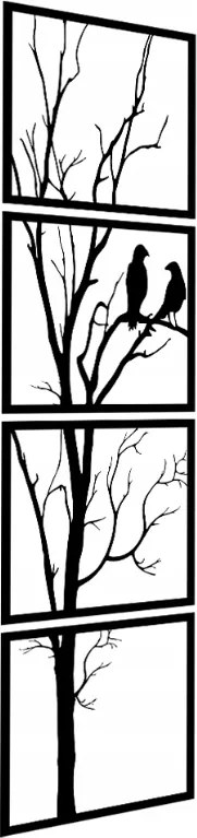 Áttört Fa Kép Madarak Konyhába Nappaliba Fali Dekoráció Négy Panel