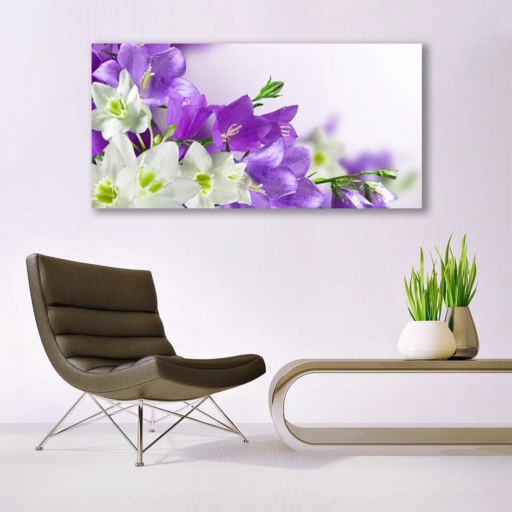 Üvegkép virágok növények 125x50 cm
