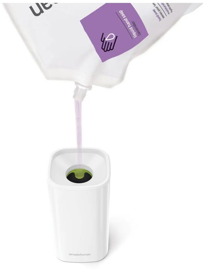 Fehér acél szappanadagoló 295 ml Pulse – simplehuman
