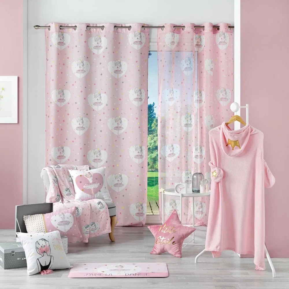 Rózsaszín mikroflanel gyerek takaró 125x150 cm Petite Etoile – douceur d'intérieur