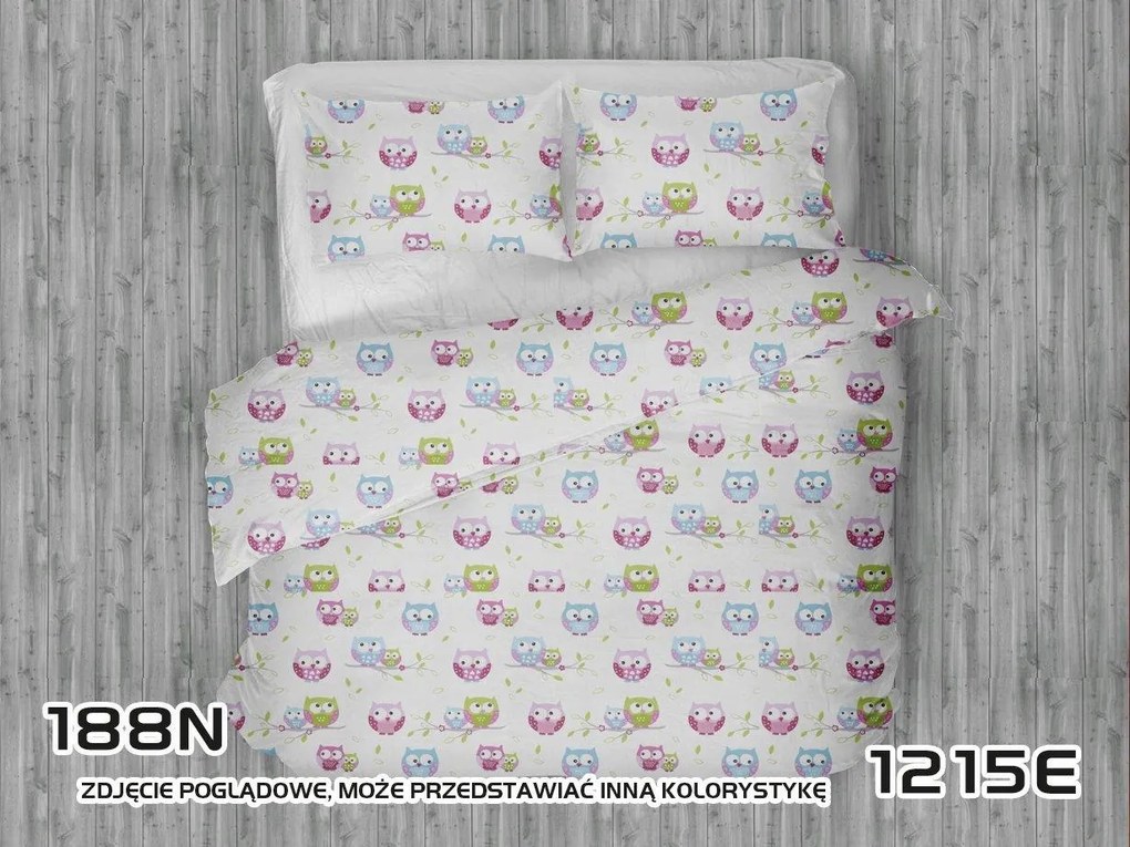 Ágyneműhuzat 200x220 Baglyok apró ág fehér