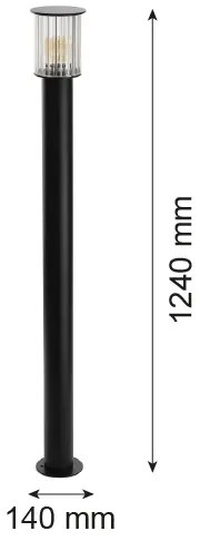 Argon 8750 - Kültéri lámpa NORFOLK 1xE27/15W/230V IP44 124cm fekete