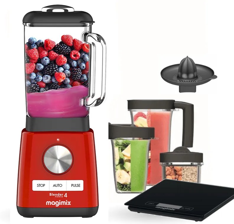 Magimix® POWER BLENDER 4 turmixgép piros, Premium csomag