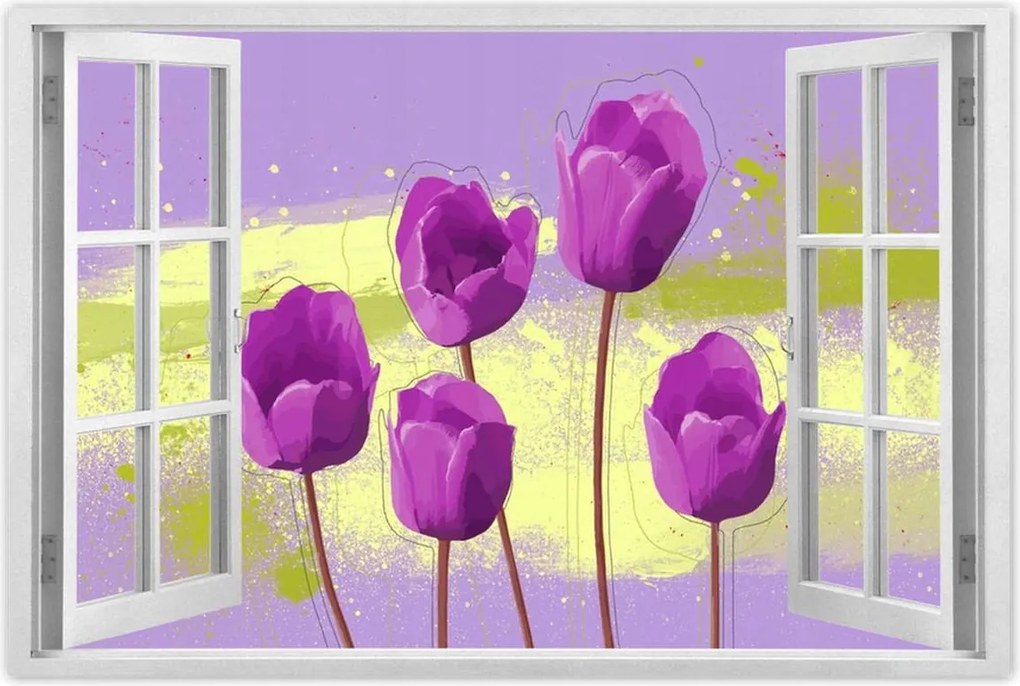 Poszterek 60x40 Virágos lila Virágok