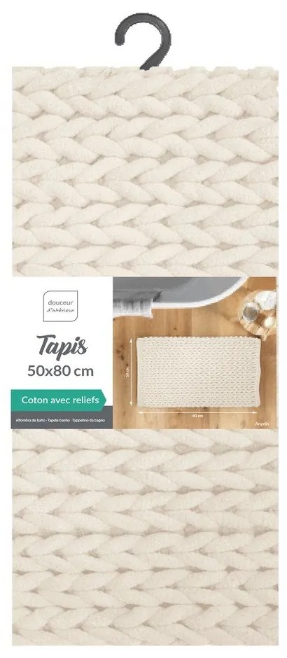 Krémszínű fürdőszobai kilépő 50x80 cm Ariel – douceur d'intérieur