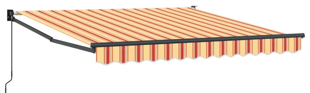 Manuális Behúzható Napernyő Narancs és Piros 350x250 cm