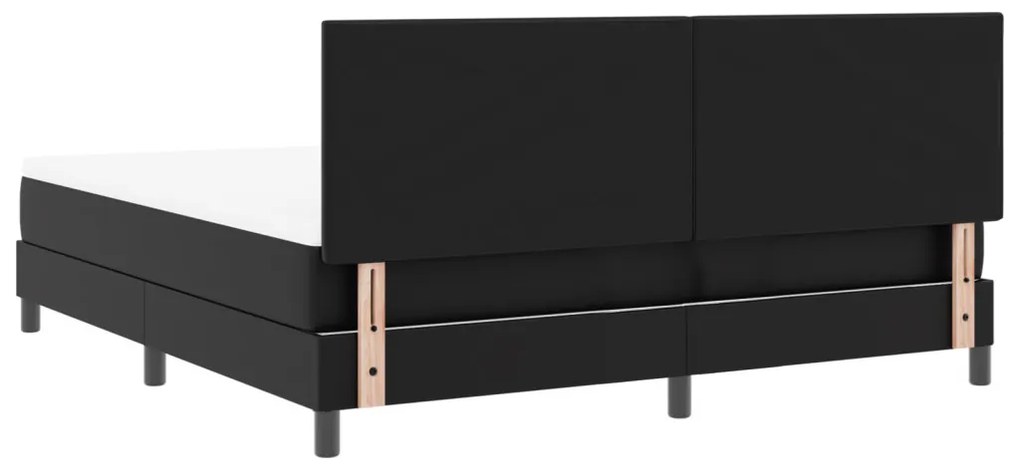 Ágykeret matraccal matracmal Fekete 180 x 200 cm Műbőr