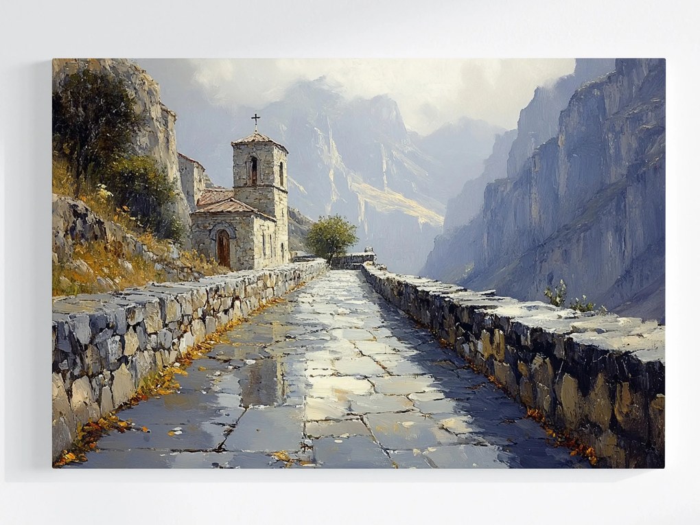Vászonkép Canvas Hegyi Kápolna Templom Kő Ösvény 60x40