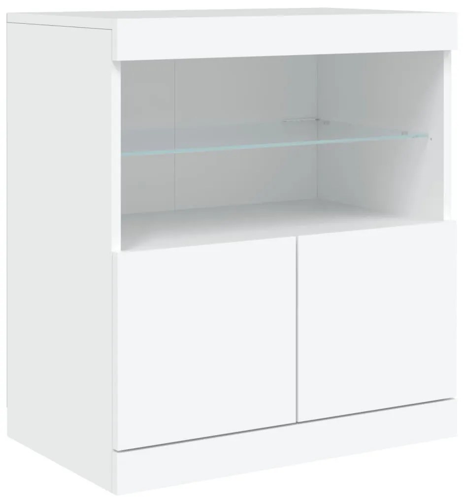 fehér tálalószekrény LED-világítással 60 x 37 x 67 cm