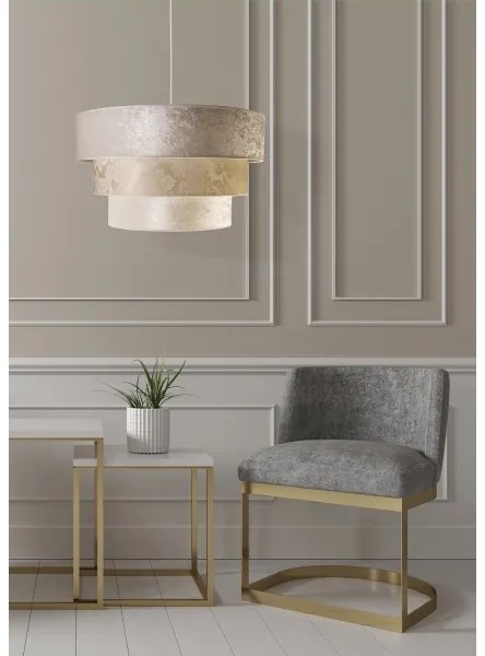 Duolla - Csillár zsinóron LUNETA 1xE27/40W/230V átm. 45 cm krémes