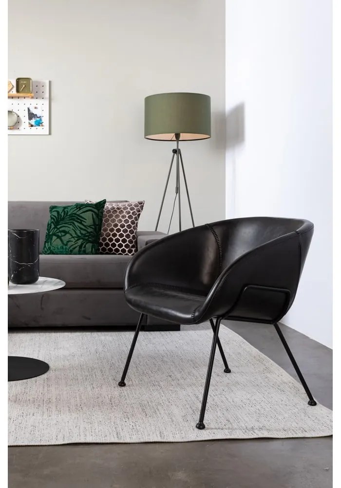 Feston fekete műbőr fotel - Zuiver