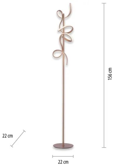 Leuchten Direkt 19031-60 - LED Dimmelhető állólámpa CURLS LED/22W/230V