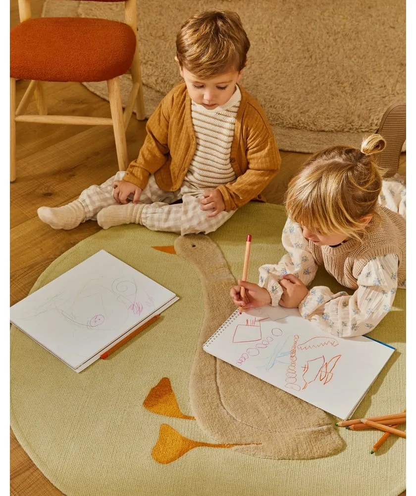 Világossárga pamut gyerek szőnyeg ø100 cm Milu – Kave Home