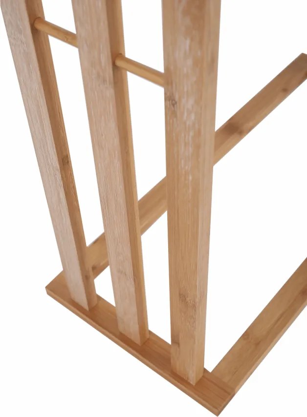 Törülközőtartó, bambusz/fehér, KOMO NEW