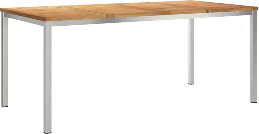 vidaXL ÉtkezőAsztal Barna 180 x 90 x 75 cm Tömör Teakfa