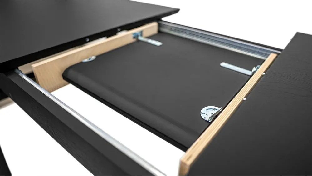 Bővíthető étkezőasztal hosszabbító asztallappal, tölgyfa dekorral 90x180 cm Curved – Woodman