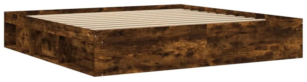 füstös tölgy színű ágykeret 200 x 200 cm