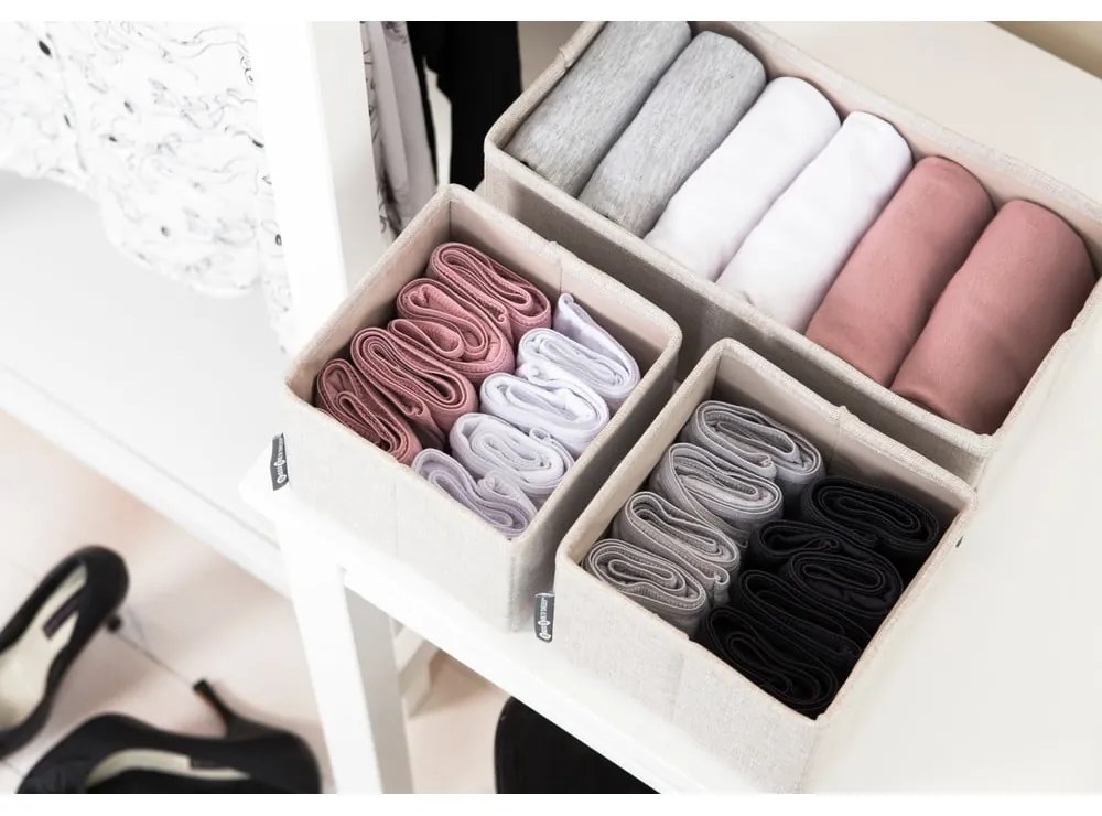 Drawer 3 db-os bézs rendszerező szett - Bigso Box of Sweden