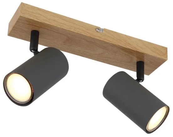 Globo 57911-2G - Spotlámpa ROBBY 2xGU10/35W/230V szürke/barna