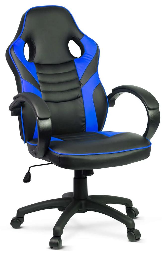 Gamer szék karfával - fekete-kék