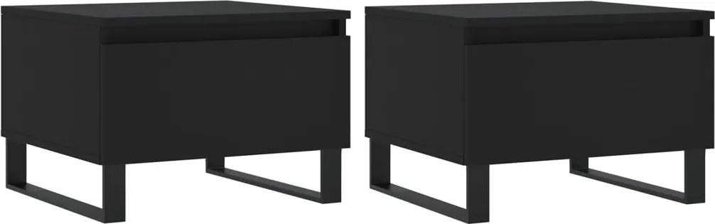 vidaXL 2 db fekete szerelt fa dohányzóasztal 50 x 46 x 35 cm