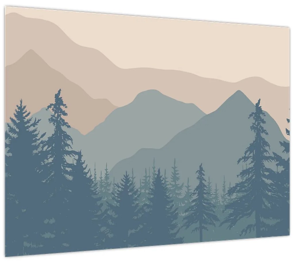 Üveg kép - Türkiz hegység N⁰2 (70x50 cm)
