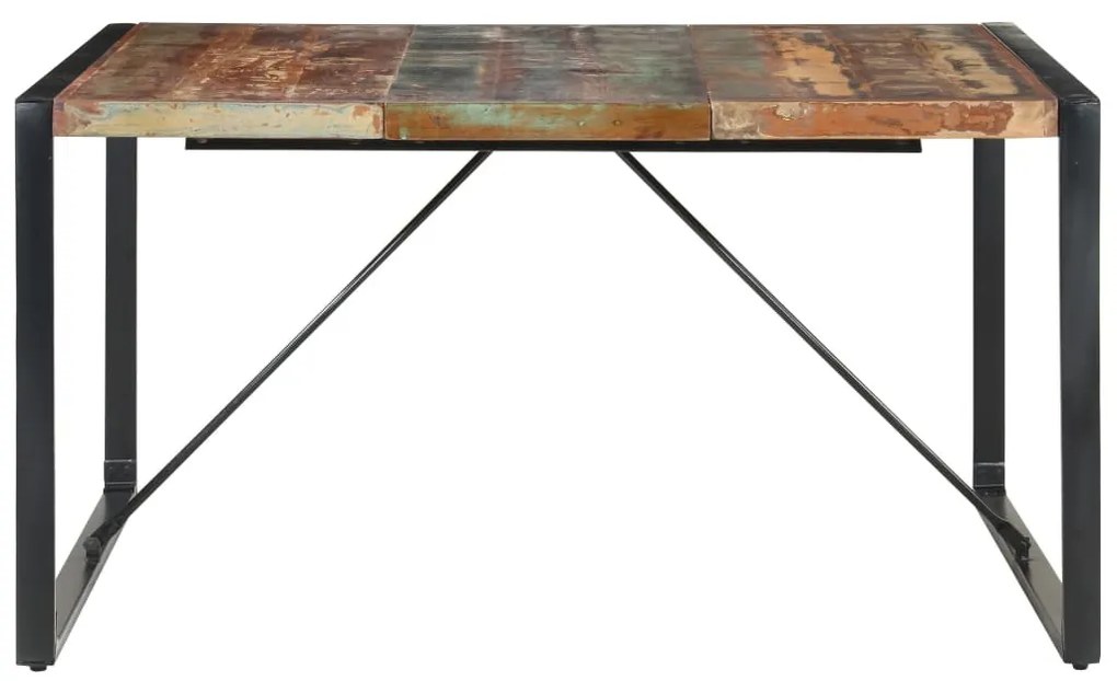 Tömör újrahasznosított fa étkezőasztal 140 x 140 x 75 cm