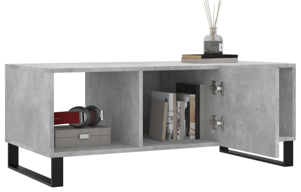 Betonszürke szerelt fa dohányzóasztal 102 x 50 x 40 cm