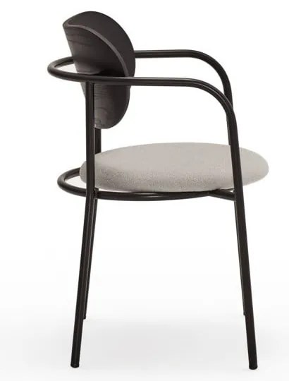 Fekete-szürke étkezőszék kőrisfa dekorral Eclipse - Teulat