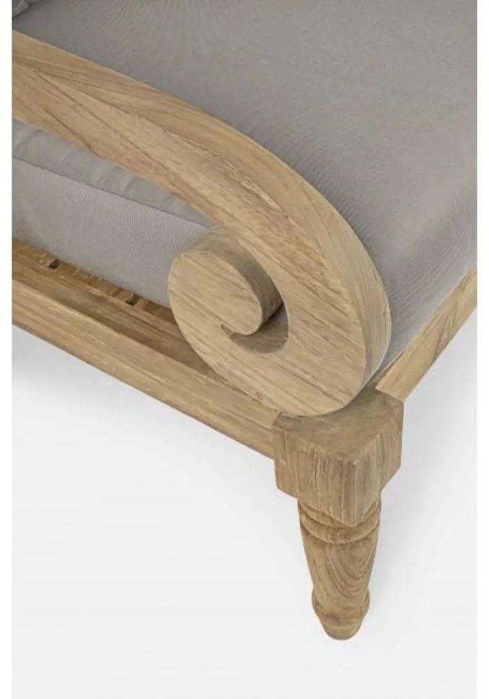 Teakfa kerti fotel – természetes rusztikus kivitel levehető huzattal